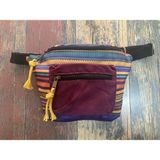 Street Bag Etnik Otantik Bohem Bel Çantası Günlük Seyehat Kullanılabilir - Mor