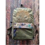 Street Bag Hayat Ağacı Nakışlı Etnik Otantik Bohem Çanta Günlük Seyehat Kullanım - Haki
