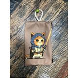 Street Bag Jeday Kedi baskılı Kalemlik , El Çantas , Baskılı Bez Çanta , Makyaj Çantası - Bronz Kahve