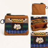 Street Bag Kedi Desenli Çok Cepli Cüzdan Günlük Seyehat Kullanım Kolay Taşınabilir Su Geçirmez - Kristal - Siyah