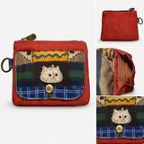 Street Bag Kedi Desenli Çok Cepli Cüzdan Günlük Seyehat Kullanım Kolay Taşınabilir Su Geçirmez