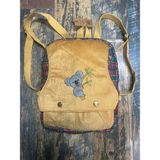 Street Bag Koala Nakışlı Etnik Otantik Bohem Sırt Çantası Günlük Seyahat Kullanım - Hardal