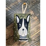 Street Bag köpek Boston Teriyeri Baskılı Kalemlik , El Çantas , Baskılı Bez Çanta , Makyaj Çantası - Asker Yeşili