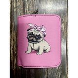 Street Bag Köpek Desenli Etnik Otantik Desenli Bölmeli Kullanışlı Cüzdan - Pembe