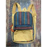 Street Bag Likya Etnik Otantik Bohem Desenli Sırt Çantası Günlük Kullanım Seyehat Çantası - Hardal