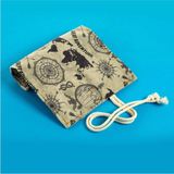 Street Bag Macera Haritası Baskılı Rulo Kalemlik Çok Bölmeli Retro Sanatsal Baskılı - Açık Haki - 1 Adet