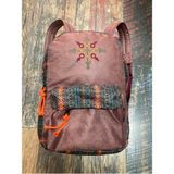 Street Bag Nubi Etnik Otantik Desenli Nakışlı Sırt Çantası Bohem Sırt Çantası Günlük Kullanım Seyehat - Fuşya