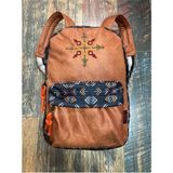 Street Bag Nubi Etnik Otantik Desenli Nakışlı Sırt Çantası Bohem Sırt Çantası Günlük Kullanım Seyehat - Toprak Rengi