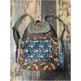 Street Bag Patchwork Tasarım Etnik Otantik Sırt Çantası Günlük Seyahat Kullanım - Haki