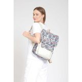 Street Bag Raven Etnik Otantik Bohem Desenli Sırt Çantası Günlük Seyahat Kamp Kullanım - Beyaz