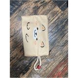Street Bag sevimli Kedi Baskılı Kalemlik , El Çantas , Baskılı Bez Çanta , Makyaj Çantası - Krem Beige