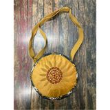 Street Bag Şinok Etnik Otantik Bohem Desenli Çiçek Nakışlı Omuz Çantası - Hardal