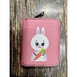 Street Bag Tavşan Desenli Etnik Otantik Desenli Bölmeli Kullanışlı Cüzdan - Pembe - Antrasit - Beyaz