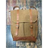 Street Bag Vintage Retro Su Geçirmez Mumlu Kanvas Sırt Çantası Günlük Seyahat Kamp - Vanilya