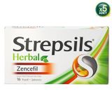 Strepsils Herbal Zencefil Aromalı 16 Pastil 5 Adet - Sade
