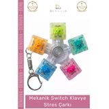 #Stresçarkı Mekanik Klavye Switch Şeffaf Akrilik Rulman Stres Çarkı Renkli Tuşlu Fidget Oyuncak