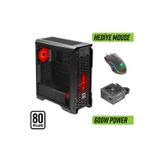 Striker Midtower Gaming Bilgisayar Kasası (3×120mm Fan, 6 Fan Desteği, Siyah) – 600W 80+ PSU