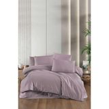 Stripe Saten Line Çift Kişilik Nevresim Takımı Mürdüm - Renkli - Standart