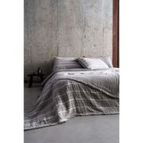 Striped Müslin Yatak Örtüsü Siyah / Gri 240x260