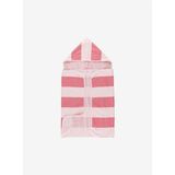 Stripy Hooded %100 Pamuk Bebek Havlusu Kırmızı 60x90 - Standart