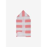 Stripy Hooded %100 Pamuk Bebek Havlusu Koral 60x90 - Mercan - Standart