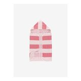 Stripy Hooded Pamuk Bebek Havlusu Kırmızı 60x90