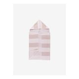 Stripy Hooded Pamuk Bebek Havlusu Koyu Bej 60x90