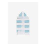 Stripy Hooded Pamuk Bebek Havlusu Turkuaz 60x90