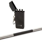 STRO Taşınabilir Yeniden Kullanılabilir Metal Hasır, Seyahat Çantası ve Dahili Temizleme Fırçası, Paslanmaz Çelik Pipetler İçme Pipeti, 20 ve 30 oz Bardaklar, Kutular, Şişeler, Bardaklar için