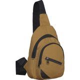 Strong Bag Strong Kanvas Çapraz Askılı Göğüs ve Sırt Çantası, Body Bag Çanta - Taba - Siyah