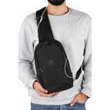 Strong Bag Strong Kulaklık Çıkışlı Tek Kol Göğüs ve Sırt Çantası ,çapraz Çanta Body Bag TK01 - Siyah