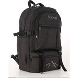 Strong Bag Strong Unisex Kanvas Kumaş Laptop Bölmeli Outdoor Sırt Çantası Dağcı Sırt Çantası ESCP01 - One Size - Siyah