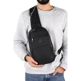 Strong Kulaklık Çıkışlı Tek Kol Göğüs ve Sırt Çantası ,çapraz Çanta Body Bag TK02 - Siyah