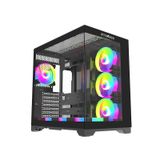 Strong Syrax 7x 120 mm Fanlı Rgb LED Buton Kontrol Atx Akvaryum Siyah Gaming Bilgisayar Kasası (Powersız)