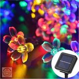Strongart Solar 50 Ledli Çiçekli Rgb Bahçe Aydınlatma Dekorasyon Güneş Enerjili - Renkli