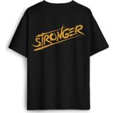 Stronger Daha Güçlü Sporcu Gym Fitness Spor Sırt Ön Baskılı Oversize Tişört Unisex T-Shirt