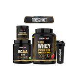 STRONGEST Fitness Paketi, Çilek Aromalı Whey Protein, Creatin, Bcaa Ve Shaker Dörtlü Kombinasyon