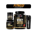 STRONGEST Fitness Paketi, Çilek Aromalı Whey Protein, Creatin, Preworkout Ve Shaker Dörtlü Kombinasyon