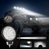 STS Oto Aksesuar 12 LED Yuvarlak Beyaz Sarı Çakarlı Off Road Sis Farı Sis Lambası Çalışma Lambası Projektör 2 Adet Fiyatı - Turuncu - Beyaz