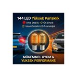 STS Oto Aksesuar Araç LED Sinyal Ampulu Py21W 144 LED Turuncu | Oto Sinyal Lambası Düz Tırnak