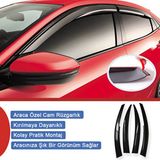 STS Oto Aksesuar Cam Rüzgarlığı Renault Symbol Thalia 2008-2012 Mügen Tip Piano Black