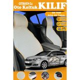 STS Oto Aksesuar Citroen C4 Uyumlu Bej Prestij Serisi Dokuma Kumaş Oto Koltuk Kılıfı Ön Tam Arka Alt