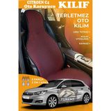 STS Oto Aksesuar Citroen C4 Uyumlu Kırmızı Prestij Serisi Dokuma Kumaş Oto Koltuk Kılıfı Ön Tam Arka Alt
