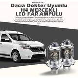 STS Oto Aksesuar Dacia Dokker Için Uyumlu Şimşek Etkili Mercekler LED Xenon Far Çift Renk