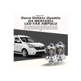STS Oto Aksesuar Dacia Dokker Için Uyumlu Şimşek Etkili Mercekler LED Xenon Far Çift Renk