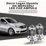 STS Oto Aksesuar Dacia Logan Araca Özel Far Seti Mercek LED Xenon Uzun Kısa Tek Renk Beyaz - 00-Beyaz - 1
