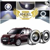 STS Oto Aksesuar Fiat Doblo D3 Uyumlu, Universal Mercekli LED Angel Sis Farı, 76MM Beyaz Renk
