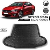 STS Oto Aksesuar Fiat Egea Bagaj Havuzu 2015 Sonrası Havuzlu Bagaj Paspası - Karbon