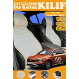 STS Oto Aksesuar Fiat Egea Cross Uyumlu Bej Prestij Serisi Dokuma Kumaş Oto Koltuk Kılıfı Ön Tam Arka Alt