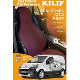 STS Oto Aksesuar Fiat Fiorino Uyumlu Kırmızı Prestij Serisi Dokuma Kumaş Oto Koltuk Kılıfı Ön Tam Arka Alt